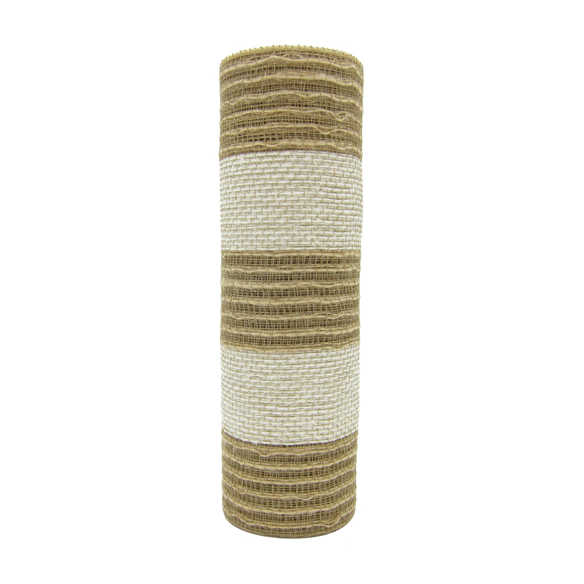 10" x 19ft. White & Natural Striped Mesh by Celebrate It™